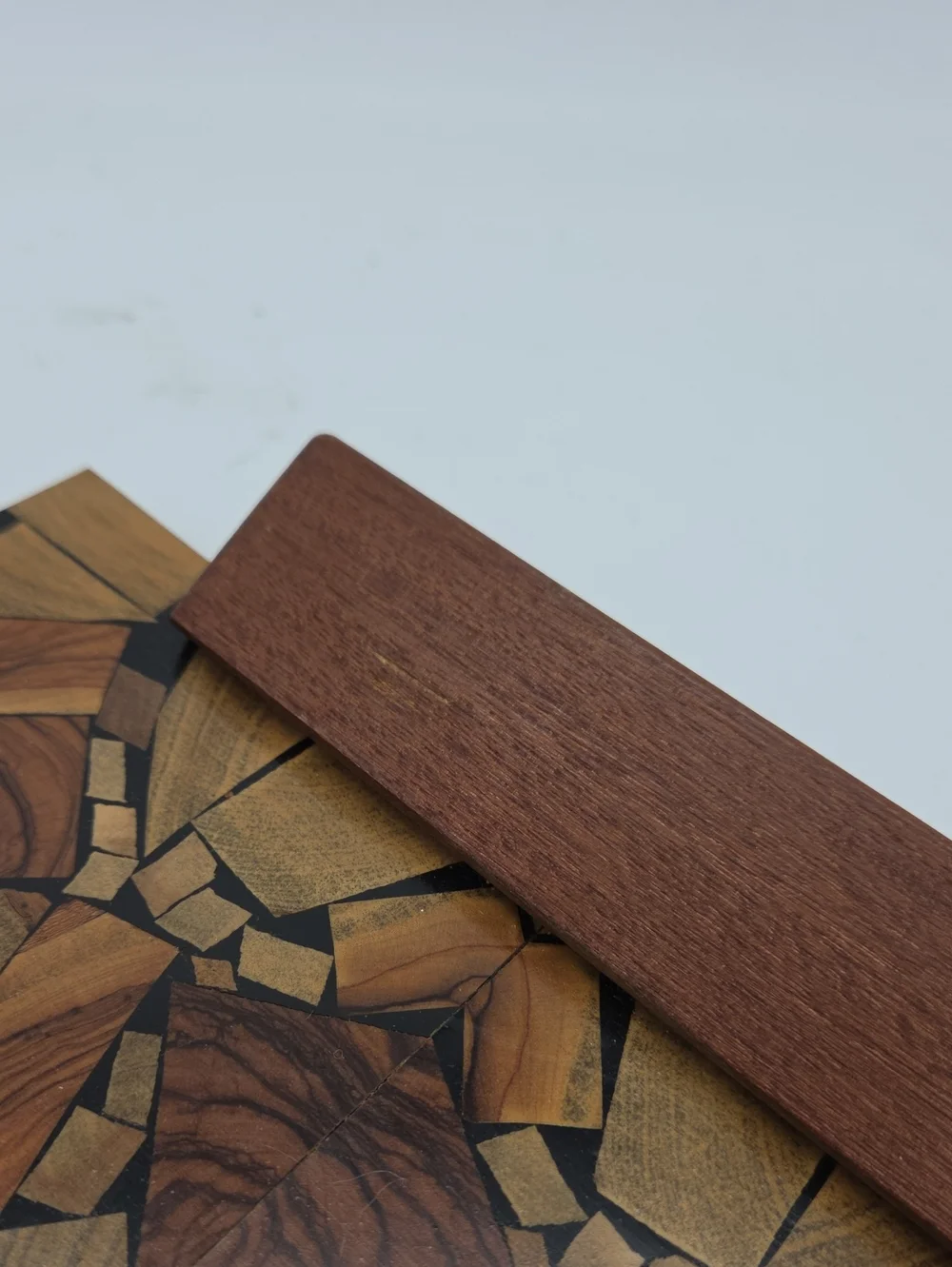 Vintage Hayadith MCM Olive Wood Marquetry Serving Tray